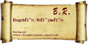 Bogdán Rézmán névjegykártya